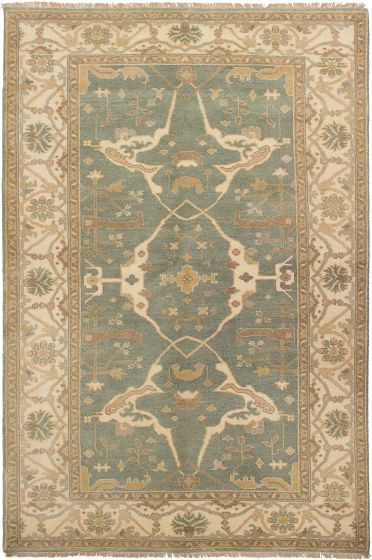 Indian Royal Oushak 6'0" x 9'4" Hand-knotted Wool Rug 
