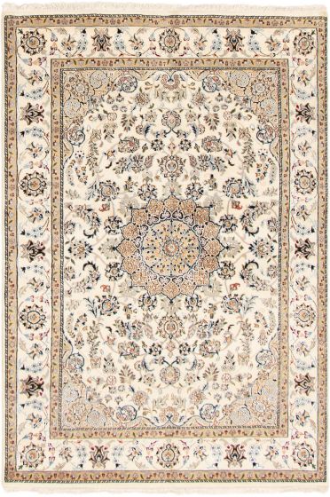 Persian Style Nain 9La 5'6" x 8'2" Hand-knotted Silk, Wool Rug 
