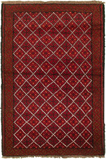 Afghan Akhjah 3'6" x 5'3" Hand-knotted Wool Rug 