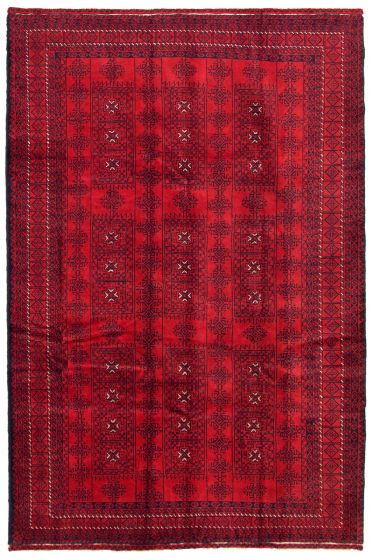 Afghan Rizbaft 6'1" x 9'3" Hand-knotted Wool Rug 