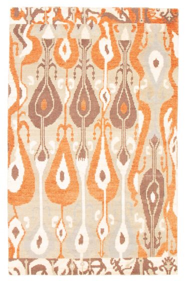 Tapis la seda 4'11" x 8'0" en laine & soie artificielle