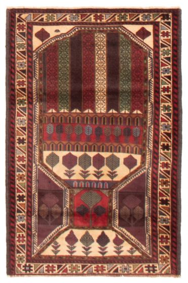 Afghan Teimani 2'11" x 4'5" Hand-knotted Wool Rug 