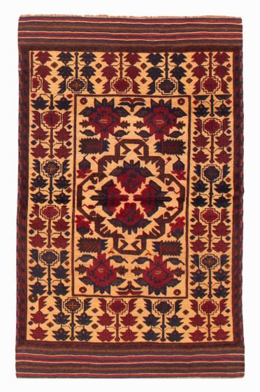 Afghan Tajik Caucasian 3'10" x 6'3" Hand-knotted Wool Rug 