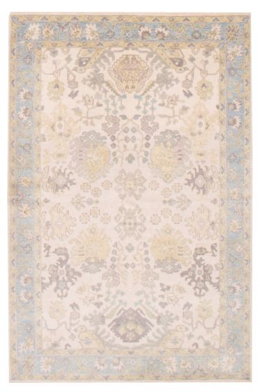 Indian Finest Oushak 5'5" x 8'5" Hand-knotted Wool Rug 