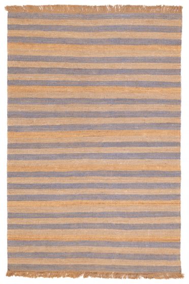 Indian Palas Denizli 5'5" x 8'1" Flat-Weave Jute Kilim 