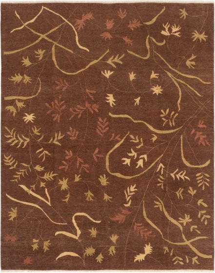 Indian Chobi Twisted 7'10" x 9'9" Hand-knotted Wool Rug 