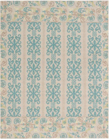 Indian Tamar I 7'9" x 9'9" Flat-Weave Wool Tapestry Kilim 