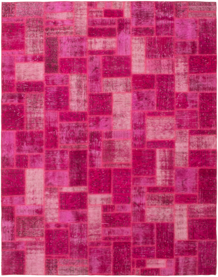 Turkish Color Transition Patchwork 7'0" x 9'9" Hand-knotted Wool Rug 