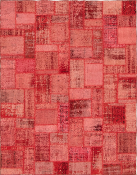 Turkish Color Transition Patchwork 5'7" x 7'9" Hand-knotted Wool Rug 