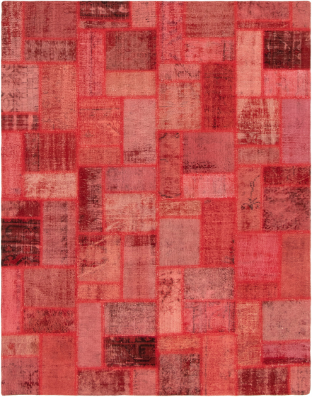 Turkish Color Transition Patchwork 5'7" x 7'7" Hand-knotted Wool Rug 