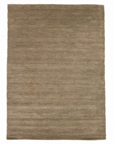 Indian Silk Shadow 5'3" x 7'7" Hand Loomed Wool Rug 