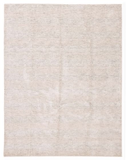 Indian Silk Shadow 8'2" x 10'2" Hand Loomed Silk & Wool Rug 