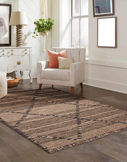 Indian Marrakech 5'3" x 7'6" Flat-Weave Wool Kilim 