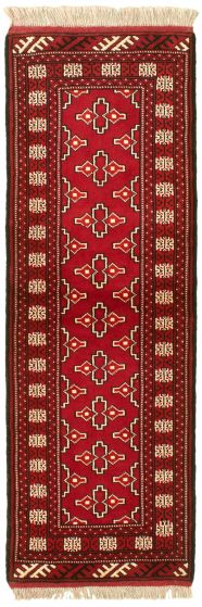 Turkmenistan Turkman 2'1" x 6'2" Hand-knotted Wool Red Rug