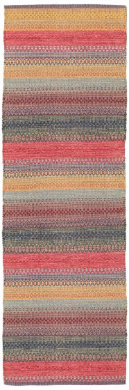 Turkish Bold and Colorful 2'0" x 6'9" Flat-Weave Wool Kilim 