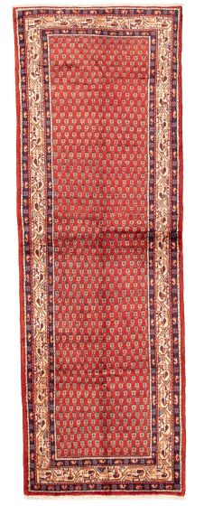 Indian Royal Sarough 3'5" x 10'1" Hand-knotted Wool Red Rug