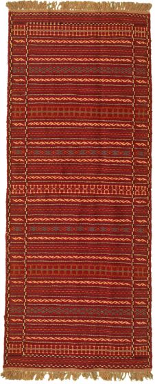 Turkish Ottoman Kashkoli 2'7" x 6'8" Flat-Weave Wool Tapestry Kilim 