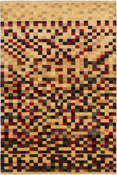 Indian Eternity Gabbeh 6'2" x 9'2" Hand-knotted Wool Rug 