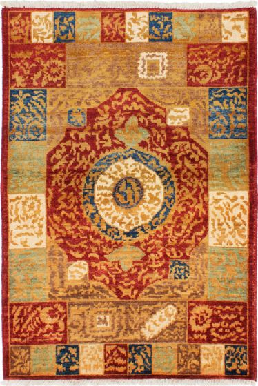 Indian Shalimar 4'1" x 5'10" Hand-knotted Wool Rug 
