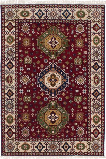 Indian Finest Kazak 5'5" x 7'7" Hand-knotted Wool Rug 