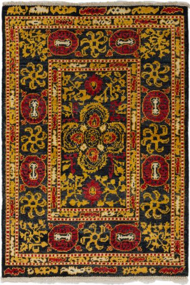 Indian Shalimar 4'2" x 6'0" Hand-knotted Wool Rug 