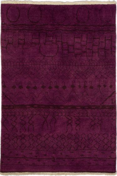 Indian Vibrance 4'0" x 5'9" Hand-knotted Wool Rug 