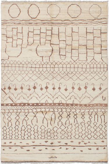 Indian Tangier 6'1" x 9'1" Hand-knotted Wool Rug 