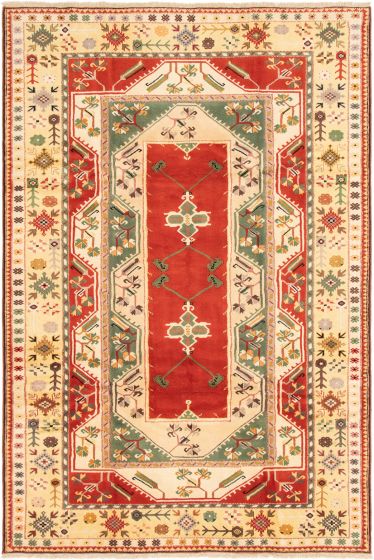 Turkish Ushak 6'10" x 10'2" Hand-knotted Wool Rug 