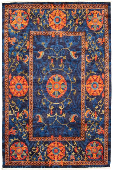 Pakistani Lahore Finest Collection 6'0" x 9'2" Hand-knotted Wool Rug 