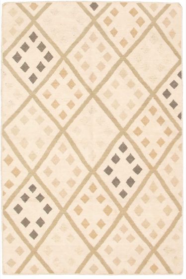 Turkish Pure & Organic 5'0" x 7'8" Flat-Weave Cotton Kilim 