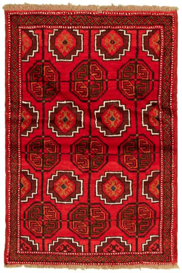Afghan Akhjah 3'5" x 5'2" Hand-knotted Wool Rug 