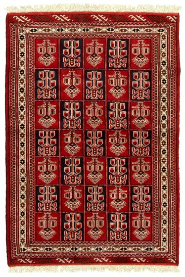 Turkmenistan Turkman 4'3" x 6'2" Hand-knotted Wool Rug 