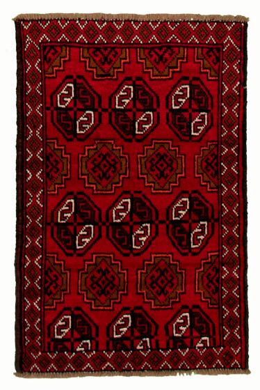 Afghan Akhjah 3'5" x 5'2" Hand-knotted Wool Rug 