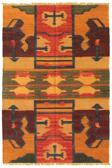 Turkish Sundance 4'0" x 6'0" Flat-Weave Wool Kilim 