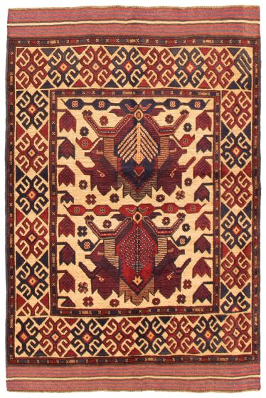 Afghan Tajik Caucasian 4'2" x 6'0" Hand-knotted Wool Rug 
