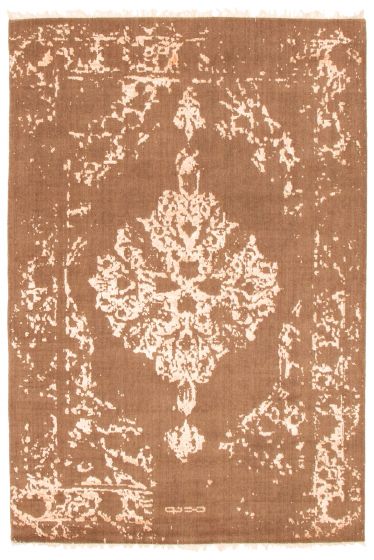 Indian La Seda 5'1" x 7'7" Hand-knotted Silk, Wool Rug 