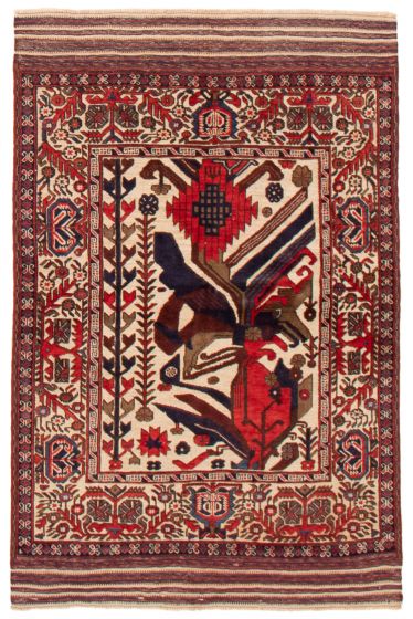 Afghan Tajik Caucasian 4'2" x 6'5" Hand-knotted Wool Rug 
