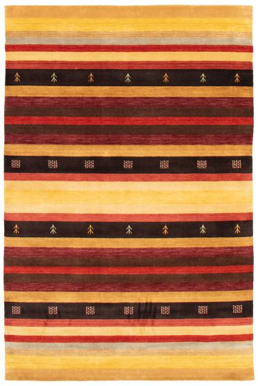Indo Gabbeh 5'11" x 9'1" Hand Loomed Wool Rug 