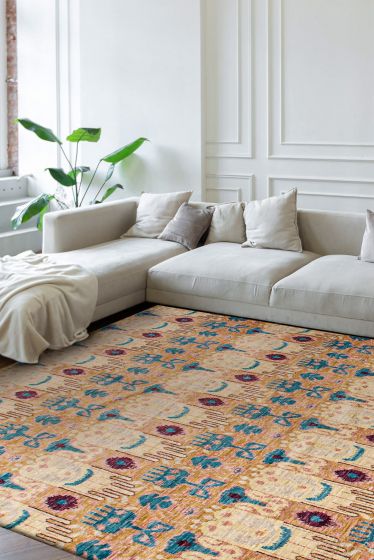 Indian Mystique 9'0" x 11'9" Hand-knotted Wool Rug 