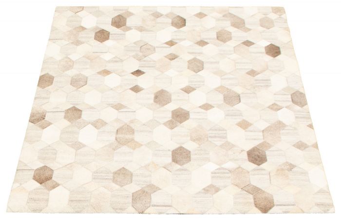 Argentina Cowhide Patchwork 4'0" x 6'0" Handmade Leather Rug 