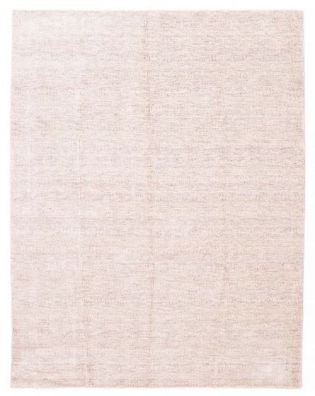 Indian Silk Shadow 8'2" x 10'1" Hand Loomed Silk & Wool Rug 