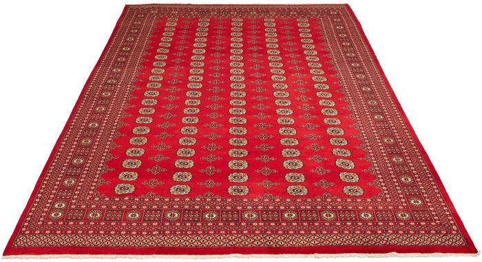 Pakistani Finest Peshawar Bokhara 9'1" x 12'4" Hand-knotted Wool Rug 
