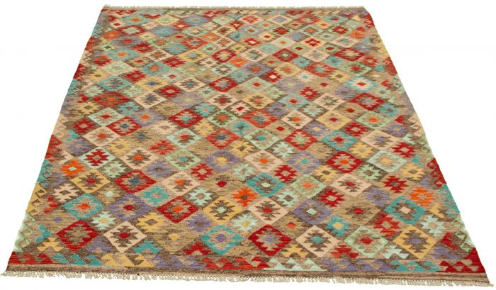 Kilim vif et coloré 6'11" x 9'5" en laine