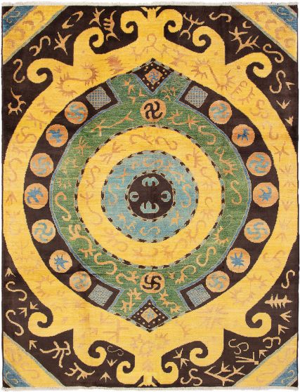 Indian Shalimar 9'2" x 11'10" Hand-knotted Wool Rug 