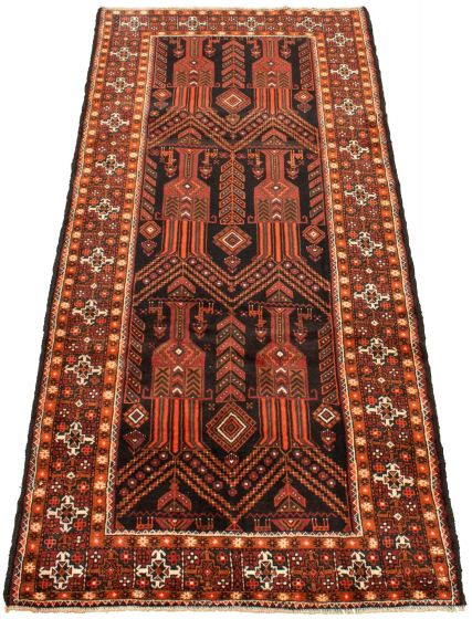 Persian Style 4'3" x 9'5" Hand-knotted Wool Rug 