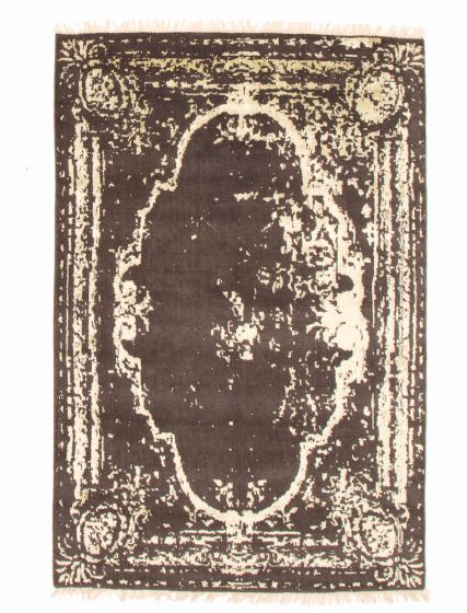 Indian La Seda 4'6" x 6'7" Hand-knotted Silk, Wool Rug 