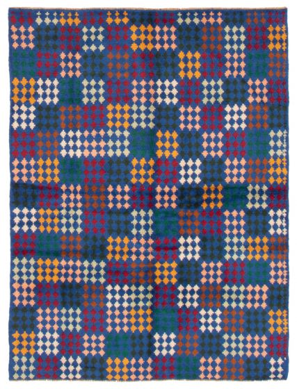 Afghan Baluch 4'10" x 6'7" Hand-knotted Wool Dark Blue Rug