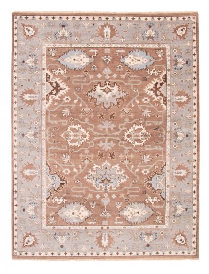 Indian Modern Oushak 9'2" x 12'1" Hand-knotted Wool Rug 