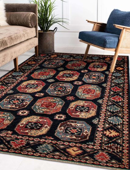 Afghan Uzbek Ghazni 3'10" x 6'0" Hand-knotted Wool Rug 