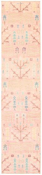 Pakistani Modern Oushak 2'7" x 11'9" Hand-knotted Wool Rug 